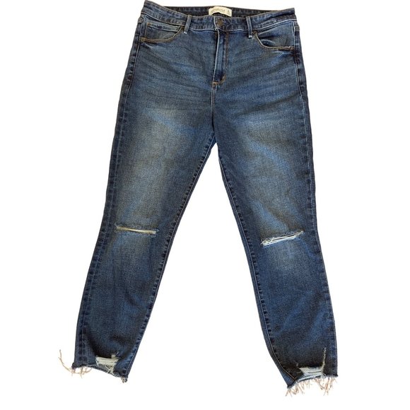 Abercrombie & Fitch Distressed High Rise Super Skinny Ankle Jeans Size 12R - Picture 1 of 6